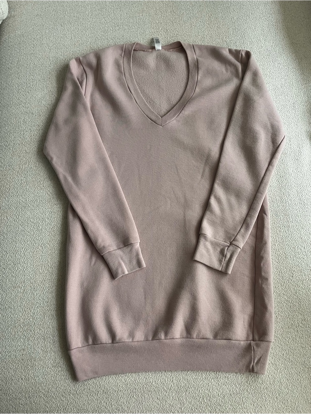 American Apparel V-Neck Long Sleeve Sweater Tunic - Dusty Rose